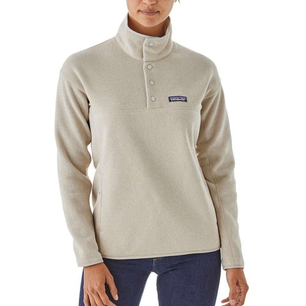 Patagonia Better Sweater 1/4 Button Fleece Pullover Oatmeal Beige Womens XL